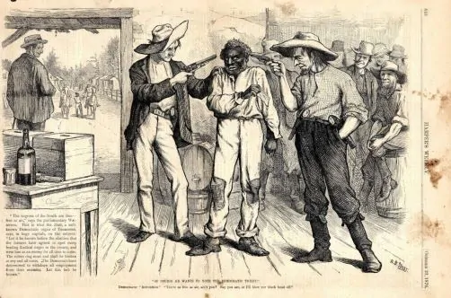 "Of course, he will vote democratic" Harper's Magazine, 10/21/1876