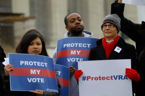 Protestors for voting rights