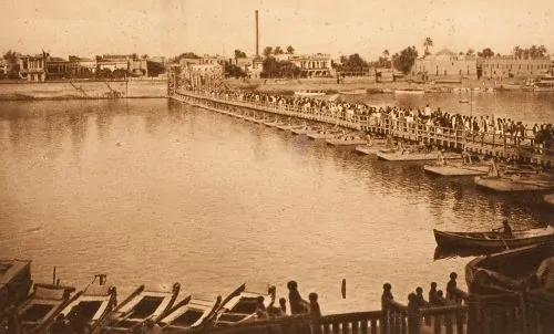 Pontoon bridge, A. Kerim, Maude Bridge, Baghdad, c. 1923
