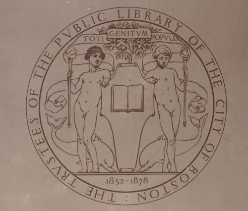 A History of Public Libraries in the United States from the 18th Century 35 The Boston Public Library seal, 1889