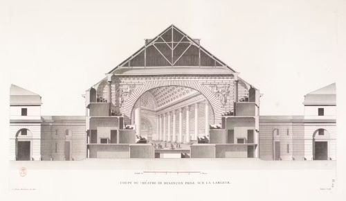 Designing the Sublime: Boullée and Ledoux’s Architectural Revolution 27 Cross-sectional etching of France’s Théâtre de Besançon