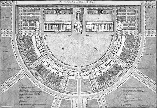 Designing the Sublime: Boullée and Ledoux’s Architectural Revolution 34 General plan for Claude-Nicolas Ledoux’s saline at Chaux, ca. 1778–1804
