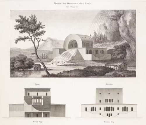 Designing the Sublime: Boullée and Ledoux’s Architectural Revolution 40 Perspectival, cross-sectional, and exterior view of Claude-Nicolas Ledoux’s design for the House of the Surveyors near Chaux, France