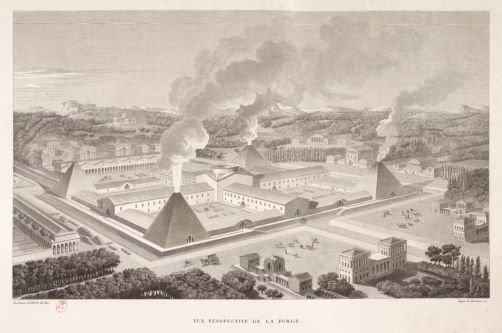 Designing the Sublime: Boullée and Ledoux’s Architectural Revolution 42 Perspectival view of Claude-Nicolas Ledoux’s design for the forge at Chaux, France, from his book L’architecture considérée sous le rapport de l’art, des moeurs et de la législation