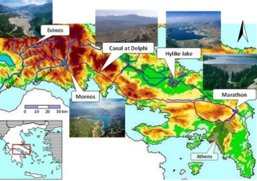 Dams are the major water supply projects in Athens, Greece.