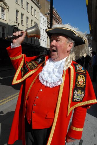 Peter Moore, the Town Crier to the Mayor of London and the Greater London Authority