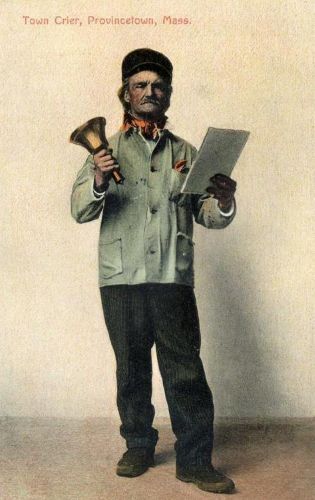 Town crier of Provincetown, Massachusetts, in 1909