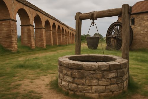 Image of a medieval well created by Brewminate with AI.