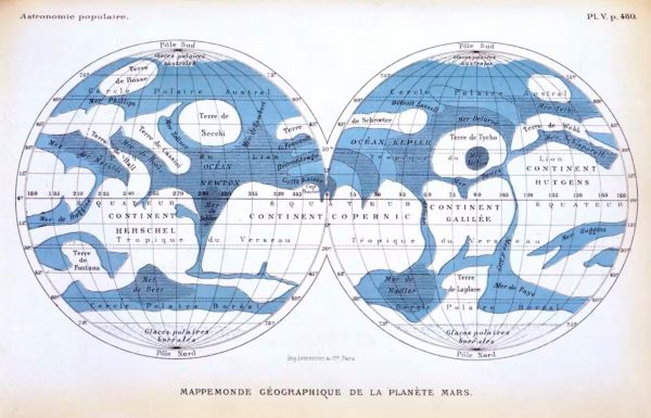 An illustrated plate from ‘Astronomie Populaire – Description Generale du Ciel’ by Camille Flammarion