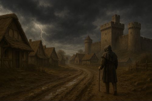 Image of a medieval village created by Brewminate with AI