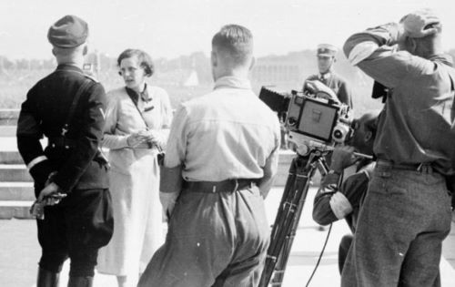 Leni Riefenstahl with Heinrich Himmler at Nuremberg in 1934