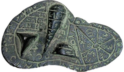 Diagram of the sheep's liver found near Piacenza with Etruscan inscription