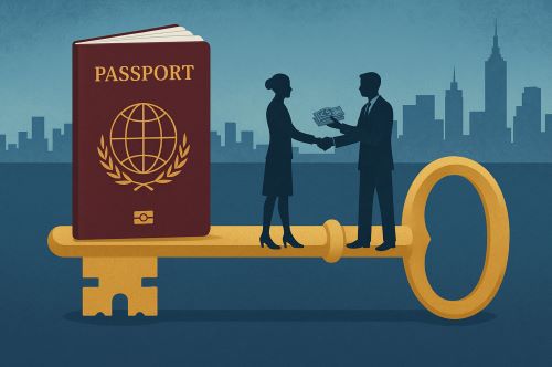 Image of a passport and golden key created by Brewminate with AI