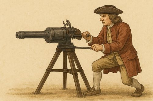 Clockwork War: The Puckle Gun and the Paradoxes of Early Modern Firepower 11 Illustration of a puckle gun being operated