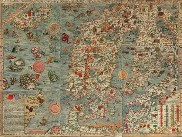 Medieval Blues: How Viking-Age Hunters Pursued the Biggest Animal on Earth 18 A 1539 Italian map of “the Northern Lands and of their Marvels”