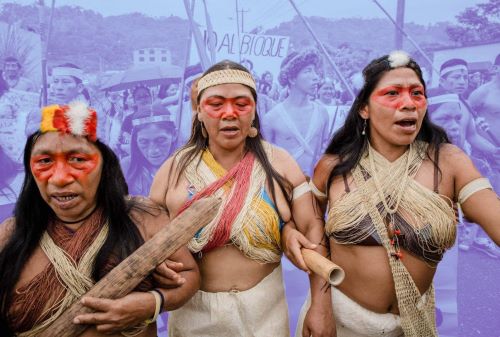 Corporations Continue to Colonize Latin America and Harm Indigenous Communities 6 Hundreds of members of the Waorani nation march through Puyo