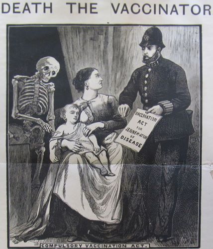 The Deep Roots of Vaccine Opposition from the Enlightenment to the Atomic Age 13 "Death the Vaccinator", published by the London Society for the Abolition of Compulsory Vaccination in the late 1800s