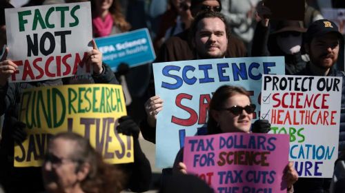 Inside the Growing Cost of Climate Disasters and the Fading Data Meant to Track Them 8 Activists participate in the Stand Up for Science 2025 rally at the Lincoln Memorial on March 7, 2025