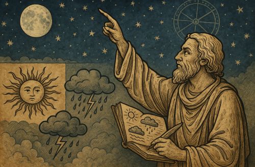 Ancient Weather Forecasting and the Long Shadow of Early Science 10 Illustration of ancient weather forecasting created by Brewminate with AI
