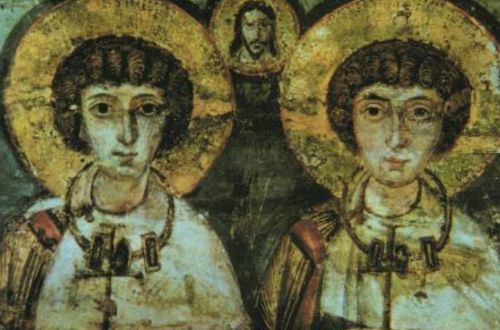 Ancient Same-Sex Unions: Historiographical Analysis of Adelphopoiesis in Early Christianity 14 Detail of a 7th-century icon of Saints Sergius and Bacchus