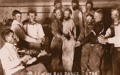 Queer Trails and Hidden Horizons: LGBTQ+ Lives in the American Old West 13 Men dancing together at a country ball