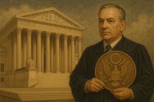 The Expanding Reach of Federal Judicial Power in Twentieth-Century America 9 Illustration of a judge in front of a courthouse