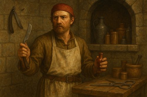 Razors and Remedies: The World of the Medieval Barber-Surgeon 10 Illustration of a medieval barber-surgeon