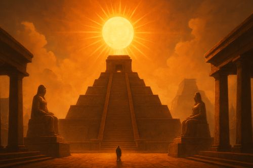 Beneath the Eternal Flame: Sun Worship and the Architecture of Power in Ancient Civilizations 2 Illustration of ancient sun worship