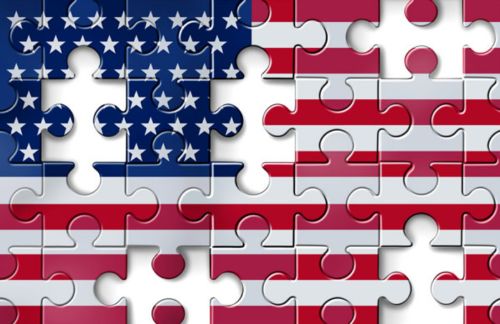 The New Cartography of Power: Blue and Red States Collide in Redistricting Battles 2 American flag jigsaw