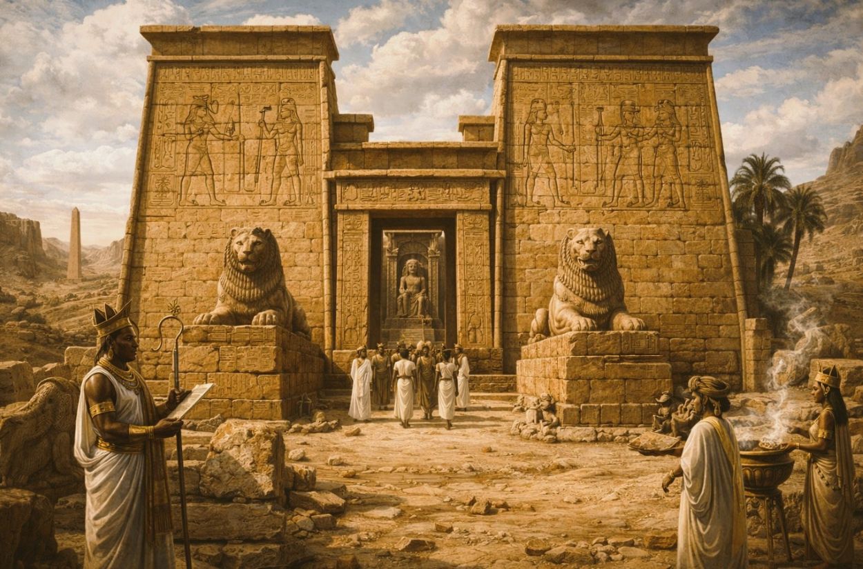 The Pylon of the Ancient Nubian Lion Temple at Naga