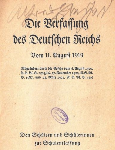 Policing the Republic to Death: How Weimar Germany Legalized Repression
