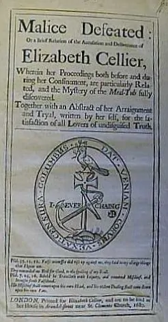 Front page of the pamphlet Malice Defeated published in 1680