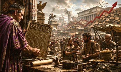 Inflationary Backfire: Diocletian’s Price Edict and the Failure of Roman Economic Control 2 Scene in an ancient Roman market