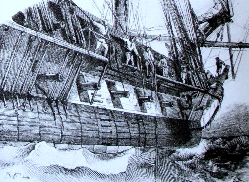 Sailors dropping sounding weights