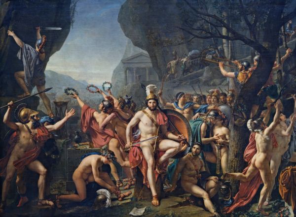 Leonidas at Thermopylae, Jacques-Louis David, 1814