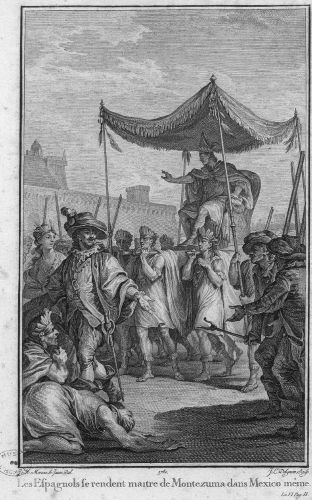 The Spanish take control of Moctezuma in Mexico