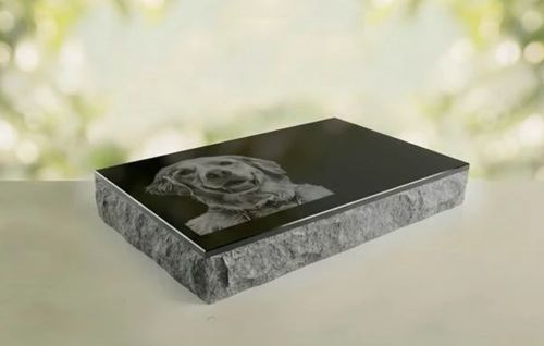 Granite Pet Memorial Marker with Photo and Engraving Options