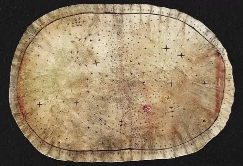 The Skidi Pawnee Star Chart, also known as the Big Black Meteoric Star Bundle