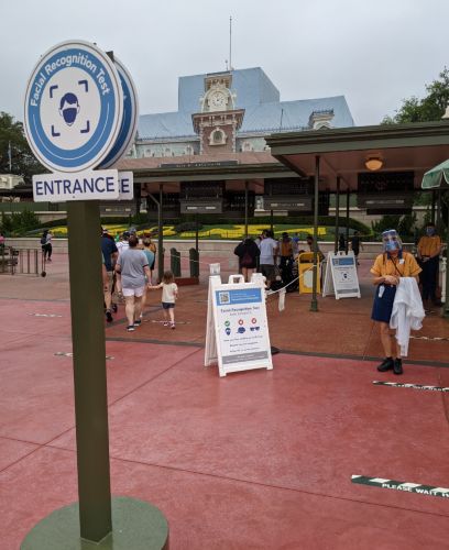 Disney's Magic Kingdom, near Orlando, Florida, during a trial of a facial recognition technology for park entry