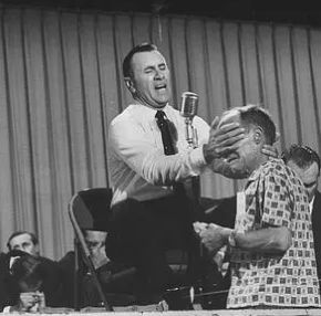 Oral Roberts, faith healing in '62, was one of the first to preach on TV