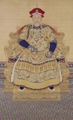 Yongzheng Emperor portraitscroll in court attire, 18th century
