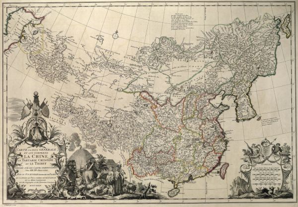 French map of "China and Chinese Tartary" from the Yongzheng era (1734)