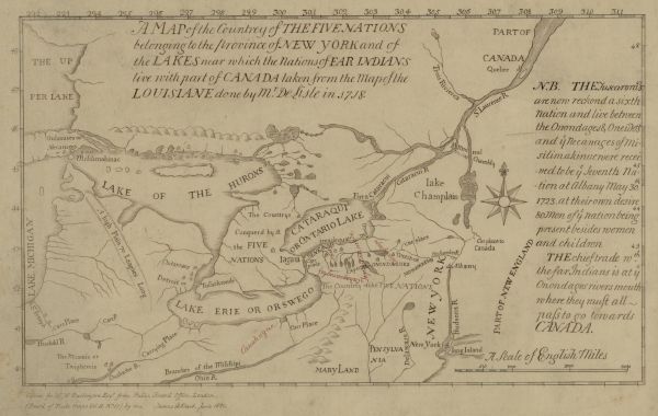 Map of the Five Nations from the Darlington Collection