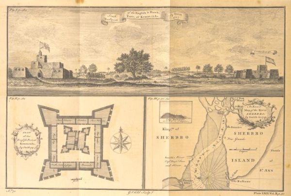 The neighboring British and Dutch forts at Komenda