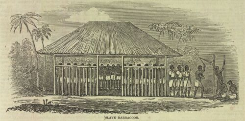 Slave baracoon, Sierra Leone, 1849