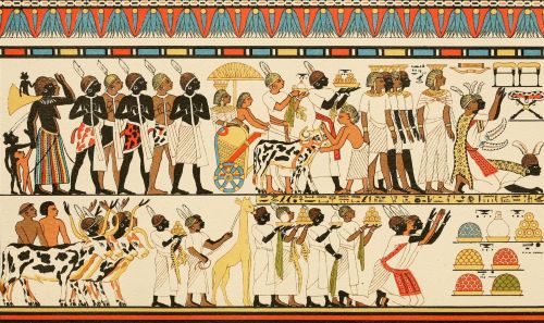 Parenting in Ancient Africa: Kinship, Ritual, and Responsibility Raising Children 12 Reconstruction of New Kingdom Wall painting, image from Ratzel 1885. This image helps us predict the possible ethnographic makeup of Ancient Egypt and the trades people participated in