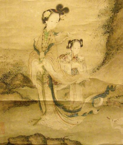 The Queen Mother of the West in a detail from a painting by Xie Wenli