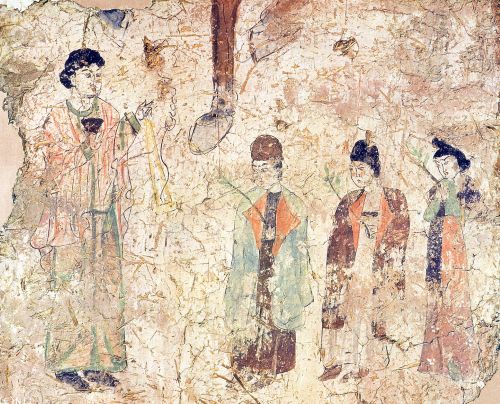 "Procession on Palm Sunday", one of the Tang dynasty murals from the Christian temple at Qocho or Khocho