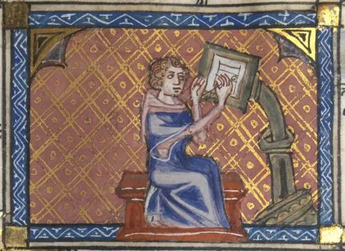 The author of a manuscript at his writing desk. 14th century