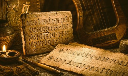 Illustration of ancient musical notation